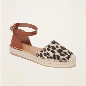 NEW old navy leopard espadrille shoes